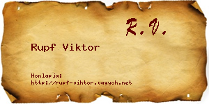 Rupf Viktor névjegykártya